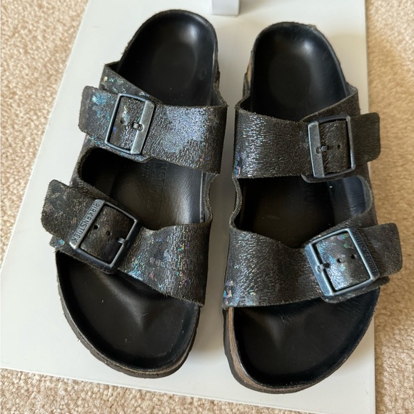 Birkenstock Arizona Spotted Metallic Black Sandals EUR 39 / US 8 - Picture 6 of 16